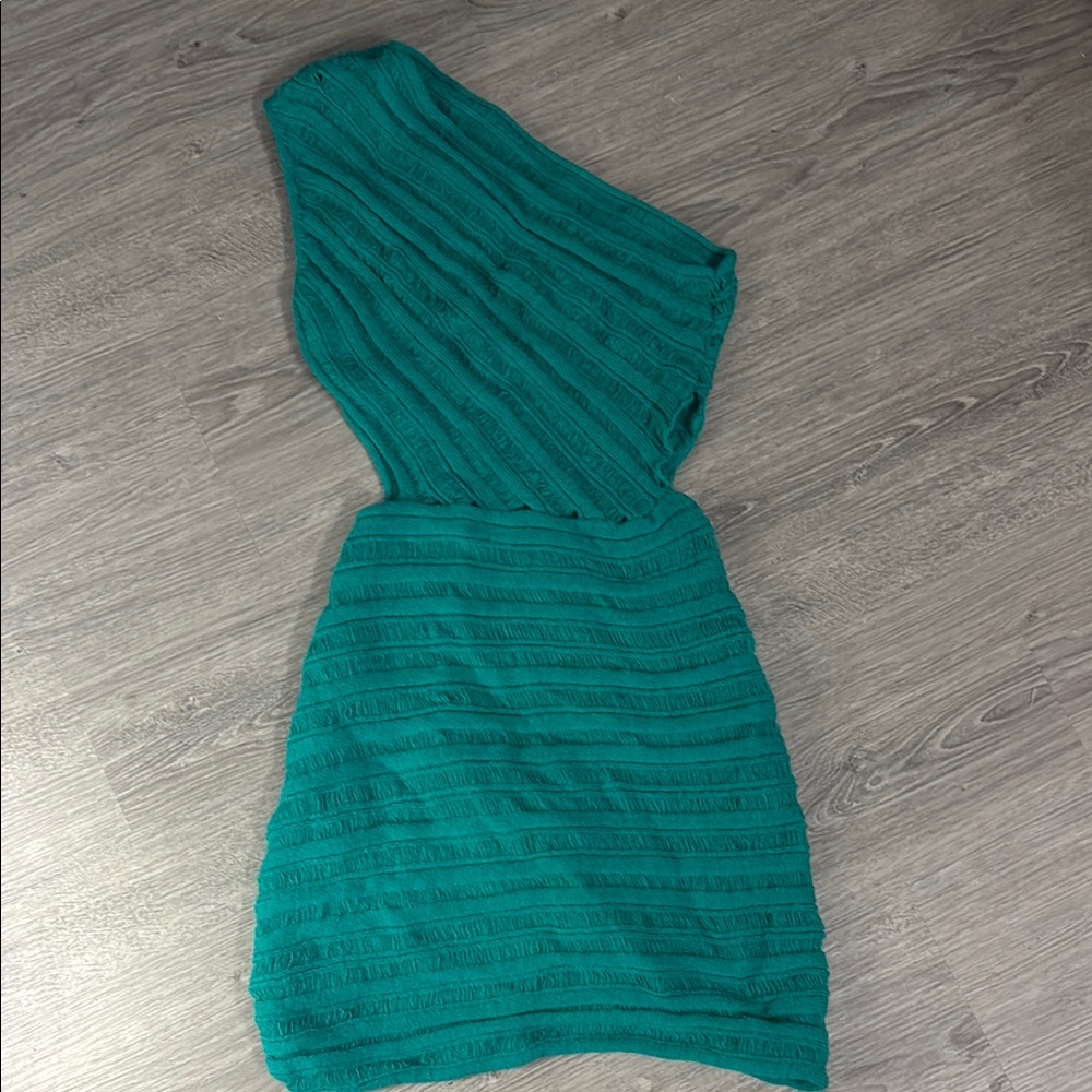 Elegant Teal One-Shoulder Dress